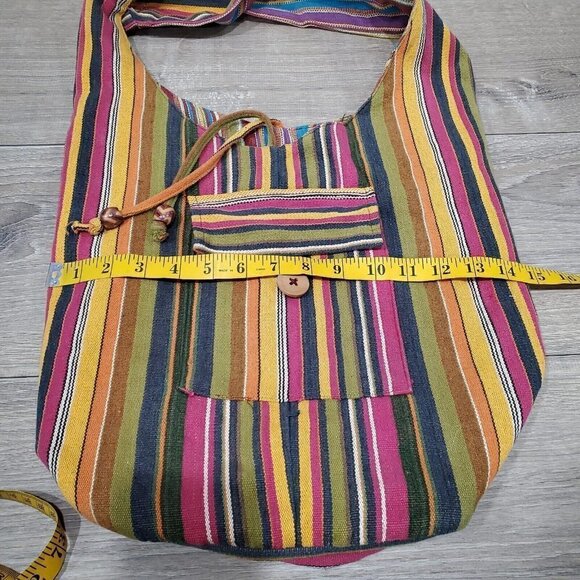 Lungta Imports Women's Multi-Colored Crossbody Bag Made In India Full Strap Boho - Picture 10 of 15